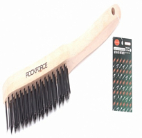 Щетка по металлу RF-340117217 ручная в усиленном деревянном корпусе (проволока из нержавеющей стали,